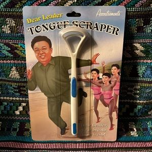 Tongue Scraper 👅 Dear Leader Tongue Scraper in original packaging. Kim Jung Un.
